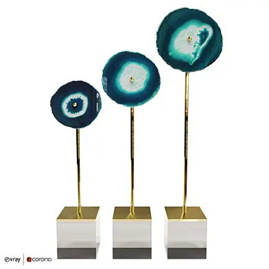 Комплект из 3-х статуэток AGATE DESIGN blue