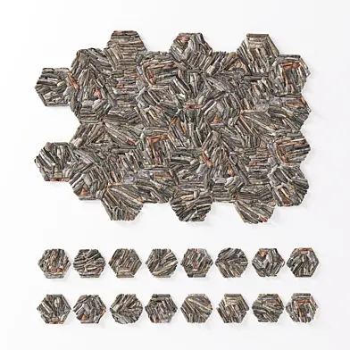Hexagon panel branch splinter n3 / Панель из шестиугольников с обломками веток №3
