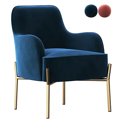 Corvus Penzing Velvet Upholstered Accent Chair with Golden Legs
