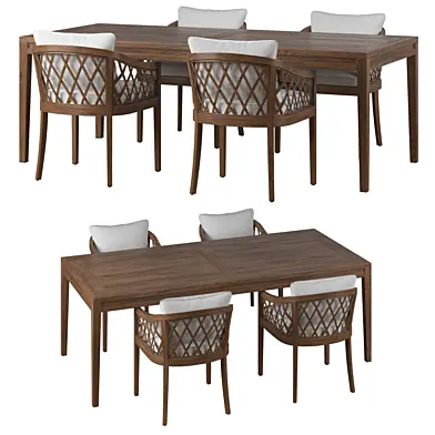 RH Greystone Dining Set