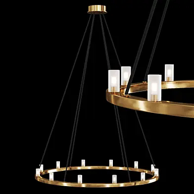 Restoration Hardware RENNES ROUND CHANDELIER 36 Brass