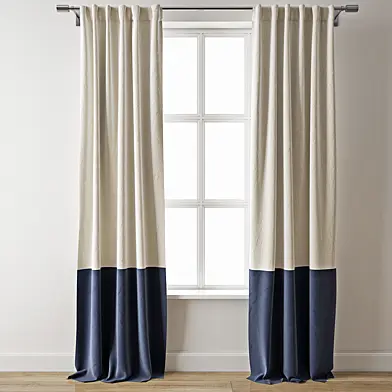 Belgian flax linen+worn cotton curtain-West Elm