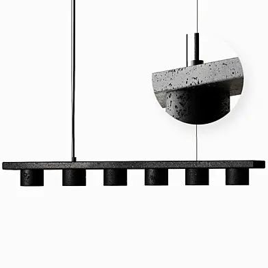 Lava Stone and Aluminum Pendant Light T6 by Buzao