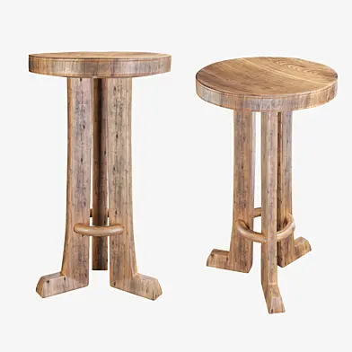 African 3-Leg Bar Stool