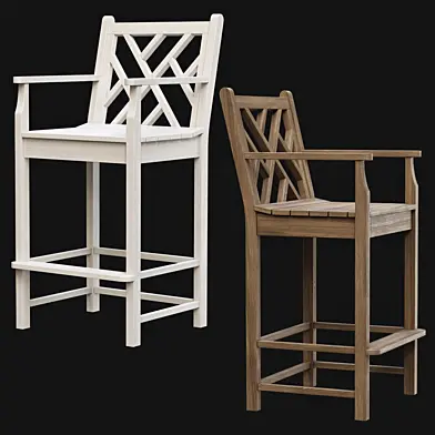 Chippendale Bar Stool / Деревянный барный стул