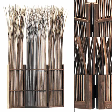 Screen thin branch wood decor n3 / Ширма деревянная из тонких веток №3