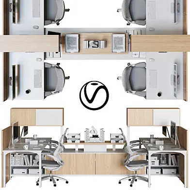 light wood office furniture set