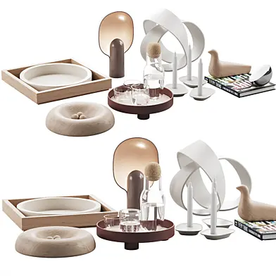 Living contemporary nature accessories decor set