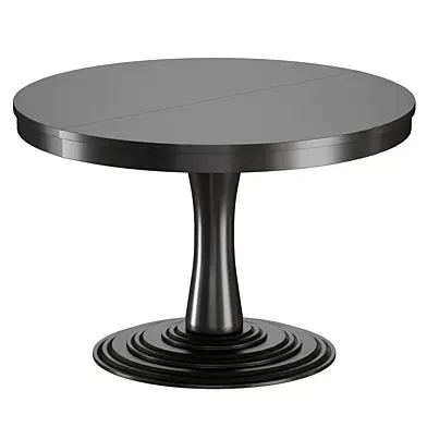 Круглый обеденный стол Aniston Black 45" Round Extension Dining Table (Crate and Barrel)