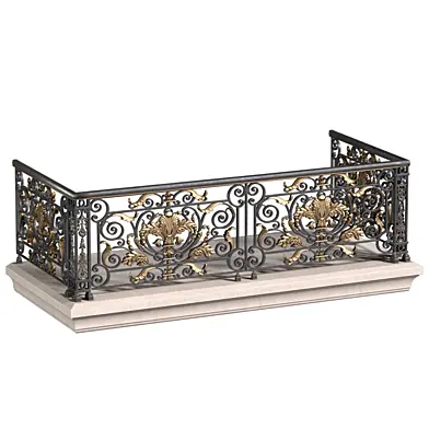 Балкон с классическим кованным ограждением.Wrought Classic Balcony Railing