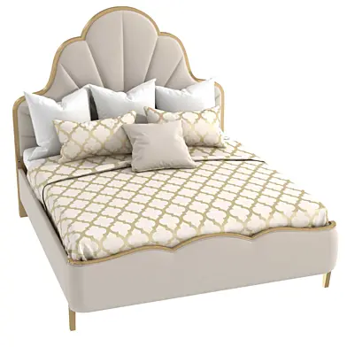 Michael Amini AICO MALIBU CREST Cal King Scalloped Panel Bed