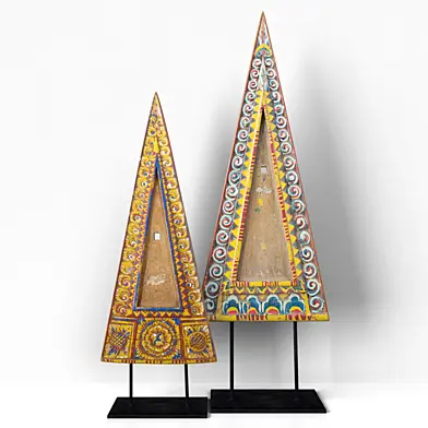 Indonesian Triangular Wood Carving