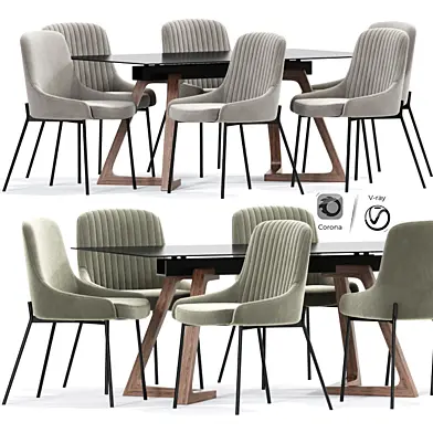Lainy Upholstered Strip Chair Table