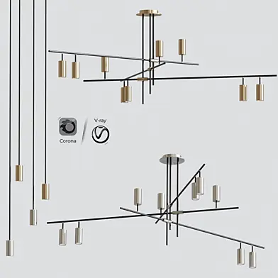 Minimalist designer chandelier with swivel shades