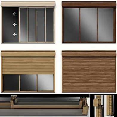 Раздвижные витражные двери с рольставни / Sliding stained glass doors with roller shutters