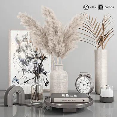 decorative set with pampas 3