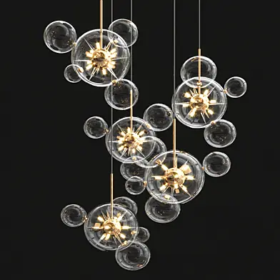 Spikes Glass Bubble Chandelier_4