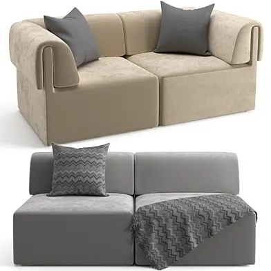 Gubi Wonder sofa 2 seater with, without armrest