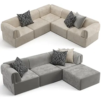 Gubi Wonder sofa 2 x 3 seater, chaise lounge