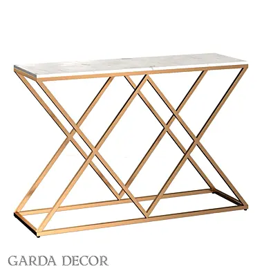 КОНСОЛЬ ИСКУССТВЕННЫЙ БЕЛЫЙ МРАМОР/МАТ.ЗОЛОТО 47ED-CST026GOLD Garda Decor