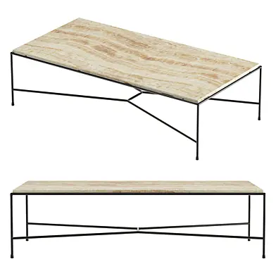 CB2 Pavilion Travertine Coffee Table Model 6511