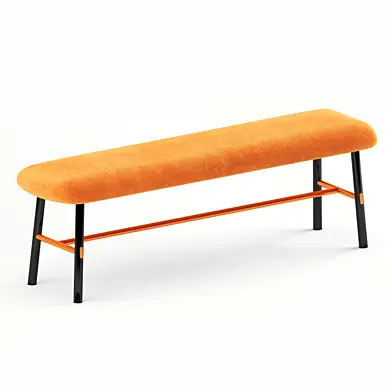 YO!  Upholstered bench with beech legs By Connubia