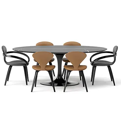 group with oval  table apriori T (sahara noir)  OM