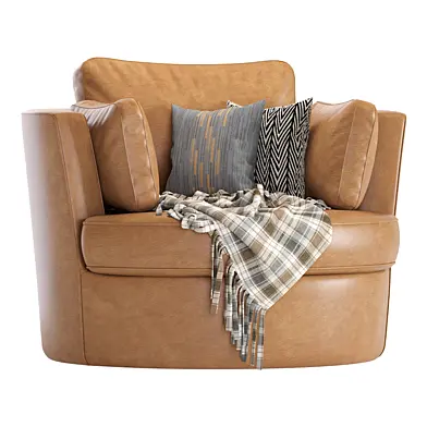 Swivel Armchair Clarissa Leather Eichholtz