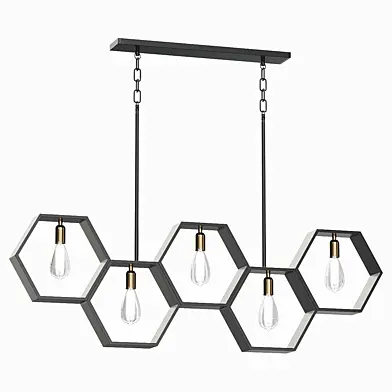 MODERN HEXAGON LINEAR CHANDELIER