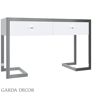 КОНСОЛЬ С 2МЯ ЯЩИКАМИ БЕЛАЯ/ХРОМ KFG103 Garda Decor