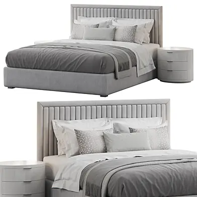 Channel Tufted Headboard Pine Bed