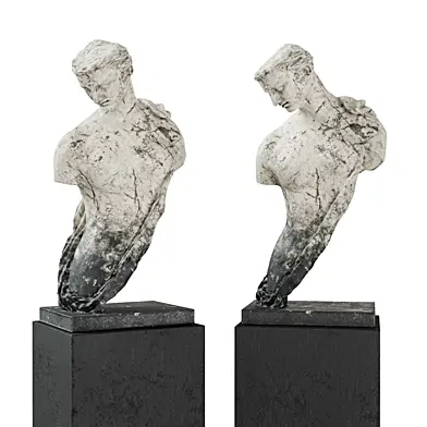 Greek woman torso pedestal marble