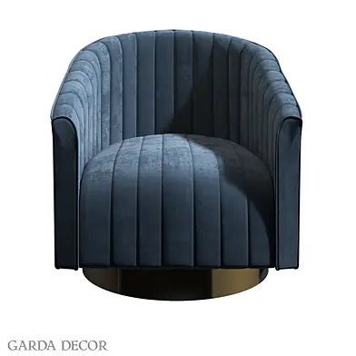 Кресло Вращающееся Голубое Велюровое 48MY-W2588 LTB GO Garda Decor