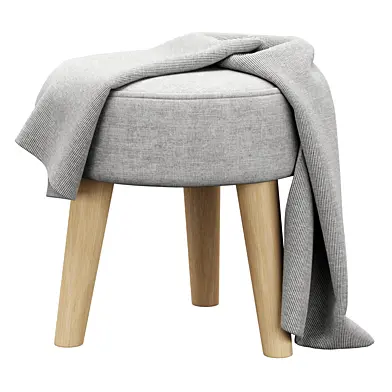 Wooden Round Stool by Natural Fibres