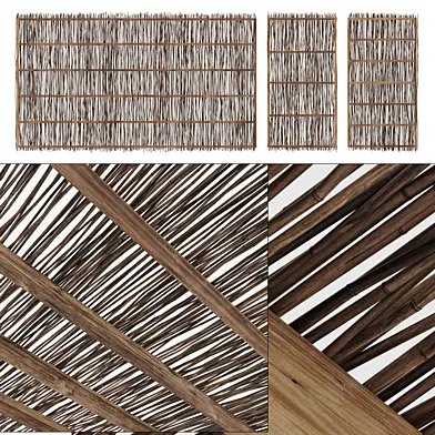 Ceiling bamboo thin crooked branch n2 / Потолок из тонких веток бамбука №2