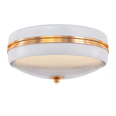 Molded Glass & Brass Ceiling Lamp, 1940 S