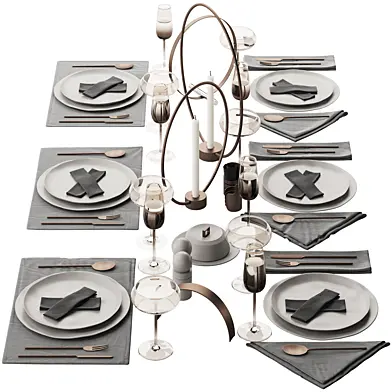 064 Tableware decor set 02 biege and bronze 00