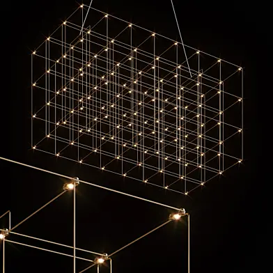 QUASAR COSMOS SQUARE TRIPLE SUSPENSION LAMP 120cm