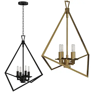 trapezoid cage pendant light