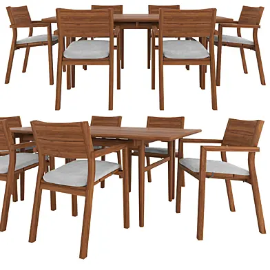 Kos Armchair by Tribu and Dining Table CH327 by Carl Hansen & Son
