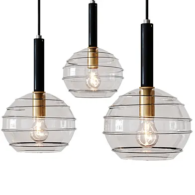 Suspension with a shade made of glass