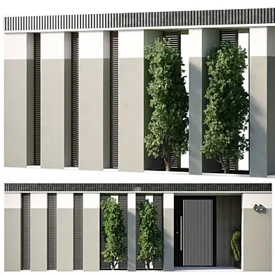 Door Outdoor entrance and fence and graden 01