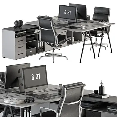 employee Set Gray and Black - Office Furniture 246