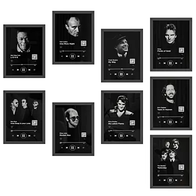 Playlist Frame Black Music Player of Singers - Set 02