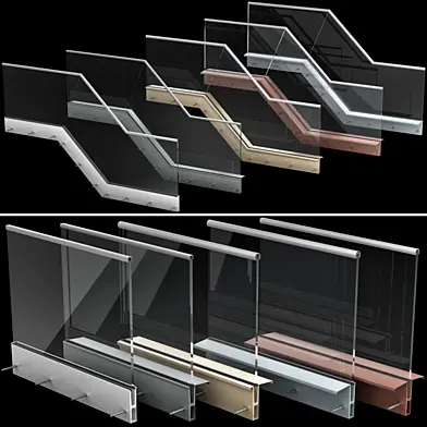 Стеклянные перила ограждение в стиле high-tech / Glass railing handrails