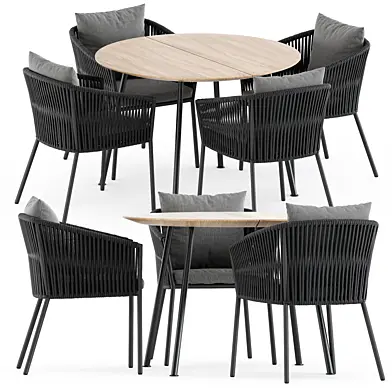 Porto Dining Chair by burkedecor and Agave table by ethimo