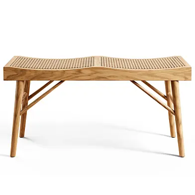 Zara Home - The wood and rattan bench - Medium