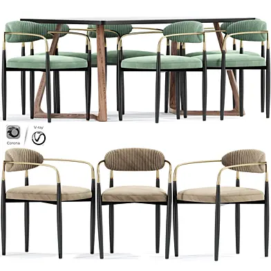 PU Strip Dining Chair Table