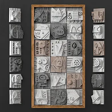 Panel Medium decorative cube Hieroglyphs n6 / Панель средняя иероглифы