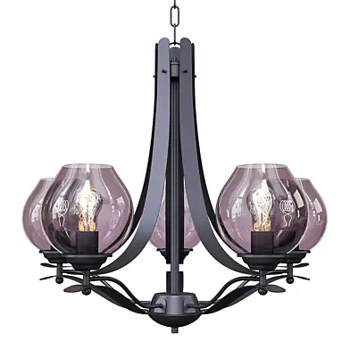 Modern bud pendant light grey glass 5 heads